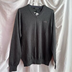 Men's NEW GREG NORMAN charcoal gray v-neck sweater size small